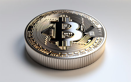 Silver Bitcoin with Transparencyの素材