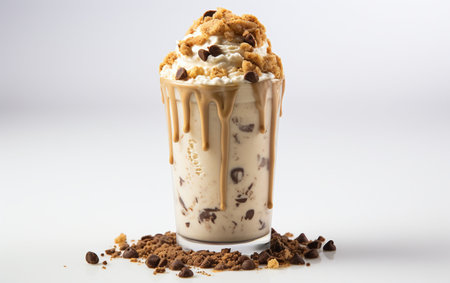 PB Cookie Dough Milkshake Transparent Background. Ai generatedの素材