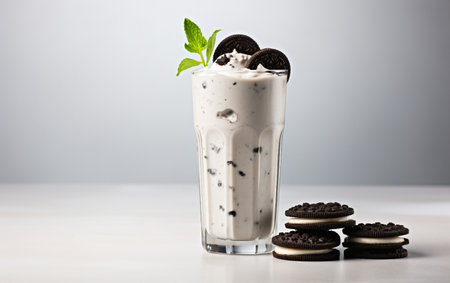 Skinny Cookies and Cream Milkshake on Transparent Backgroundの素材