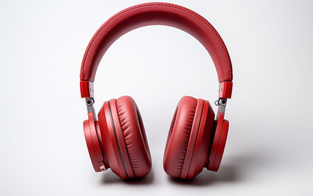 Acoustic Headphones on Transparent Background. Ai generatedの素材