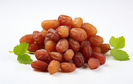 Raisins and other dry fruits on a transparent background. Ai generatedの素材