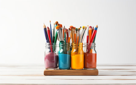Artistic Tools on a Transparent Backdropの素材