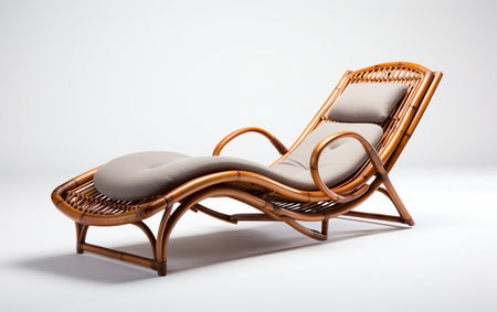 Bamboo Chaise Lounge on a Clear Backgroundの素材