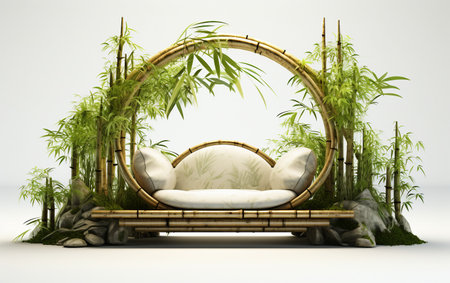 Bamboo Swing Suspended on a Transparent Surfaceの素材