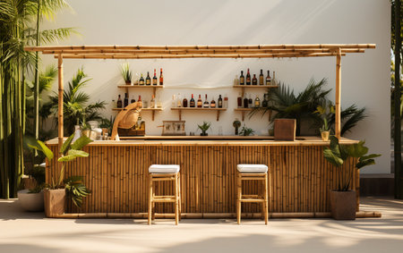 Bamboo Bar Al Fresco Against a See-Through Backdropの素材