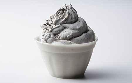 Black Sesame Ice Cream White Backgroundの素材