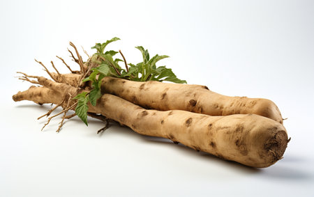 Elephant Root Yam White Backgroundの素材