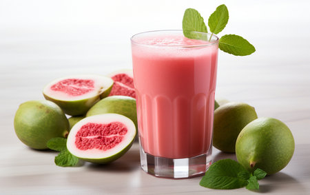 Guava Juice on White Backgroundの素材