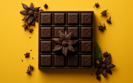 Italian Chocolate Against Yellow Backdropの素材