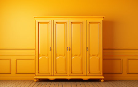 Stylish Yellow Background Wall Armoireの素材