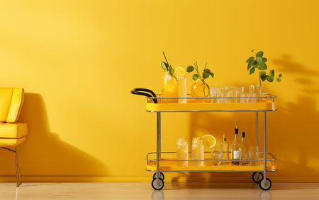 Yellow Hue Wall-Mounted Bar Cartの素材
