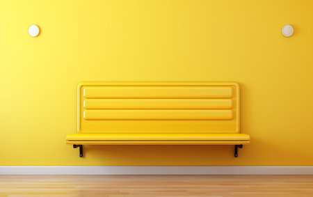 Yellow Backdrop Bench Seat Installationの素材
