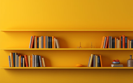 Yellow Wall Bookcase: A Stylish Display Solutionの素材