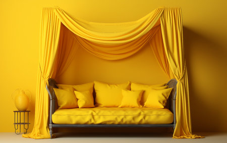 Yellow Wall-Mount Canopy Bed Frameの素材
