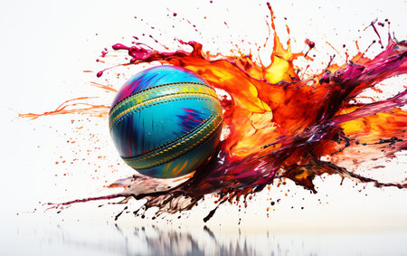 Transparent Background: Vibrant Colors on Cricket Hardballの素材