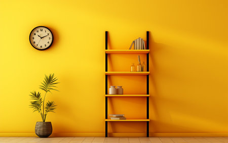 Vibrant Yellow Wall Shelf Displayの素材