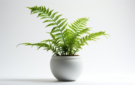 Fern Plant Seedling in a White bowlの素材