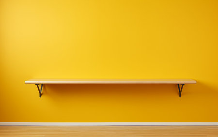 Foldable Table Against a Yellow Wallの素材