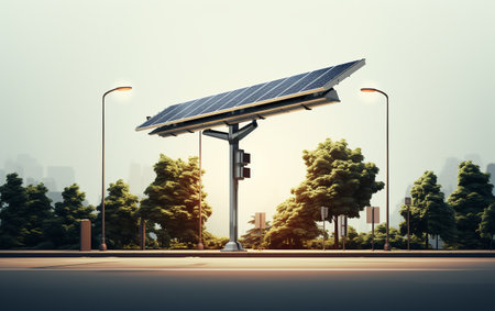 Solar Street Lights White Backgroundの素材