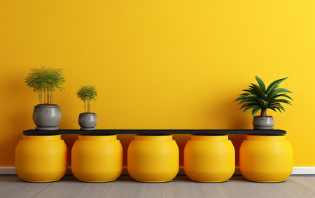 Yellow Background Wall-Mountable Nesting Tablesの素材