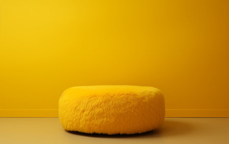 Pouffe Wall Decor with a Yellow Touchの素材