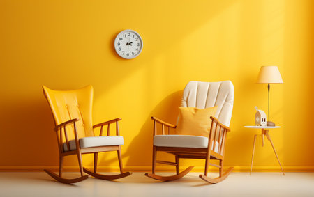 Yellow Background Wall-Mounted Rocking Chairの素材