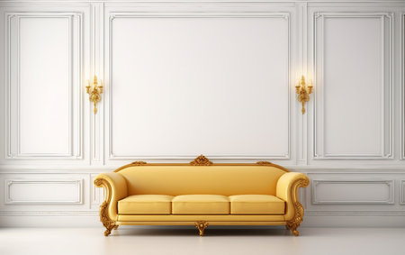 Mansion Lounge Elegance: Sofa Luxe Wall Displayの素材
