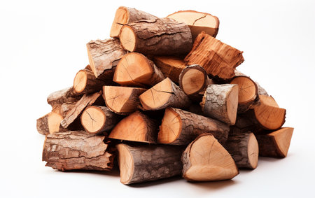 Firewood Stack White Backgroundの素材