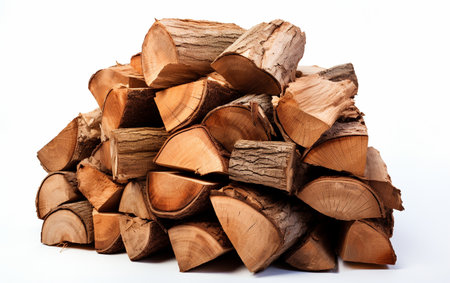 Stack White Background Split Firewoodの素材