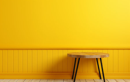 Wall Table Yellow Backgroundの素材