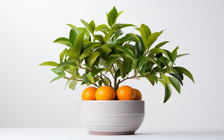 Tangerine Plant on a White Backgroundの素材