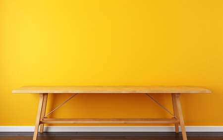 Trestle Table Wall Yellow Backgroundの素材