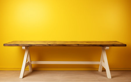 Wall Yellow Background Trestle Tableの素材