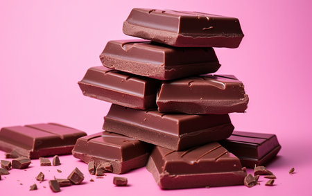 Chocolate on Pink Background Unsweetenedの素材
