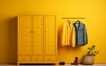 Wardrobe Wall Yellow Backgroundの素材