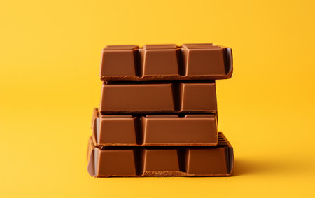 Vegan Chocolate on Yellow Backgroundの素材