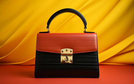 Yellow Background with a Black Plastic Bagの素材