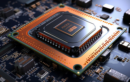 Laptop Processor Socket White Backgroundの素材