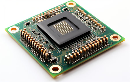 Laptop Processor Socket on Whiteの素材
