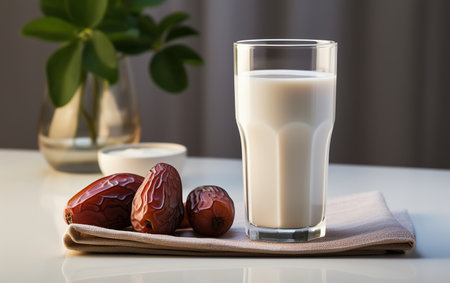 Date Milk Glass Clear Backgroundの素材
