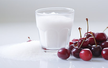 Cherry with Milk Transparent Backgroundの素材