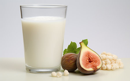 Milk Glass and Dried Fig Transparent Backgroundの素材