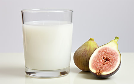 Dried Fig with Milk Glass Transparent Backgroundの素材