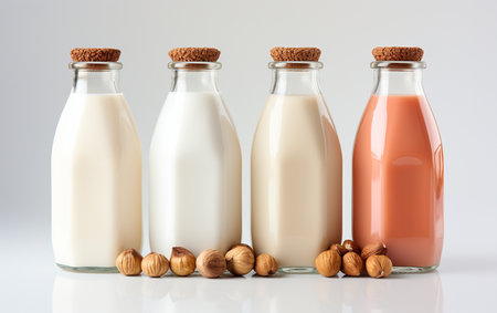 Hazelnut with Milk Bottle Transparent Backgroundの素材