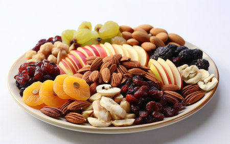 Mixed Dry Fruit on a Transparent Backgroundの素材