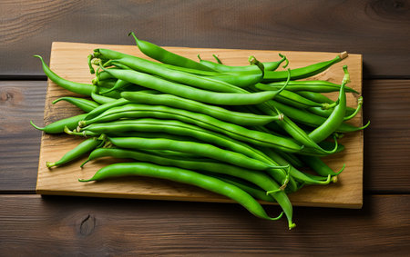 Green Bean Against Clear Backdropの素材
