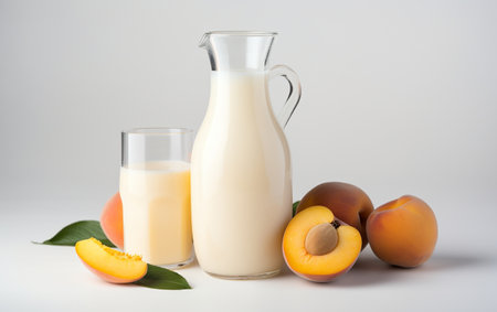 Apricot Milkshake Juice on Transparent Backgroundの素材