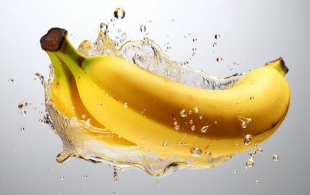 Banana Splash on Clear Backgroundの素材