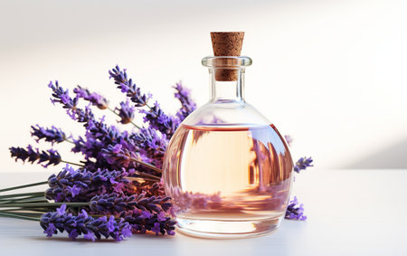 Lavender Oil with Bottle Transparent Backgroundの素材