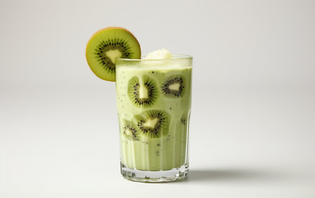 Kiwi Juice Milkshake on Transparent Backgroundの素材
